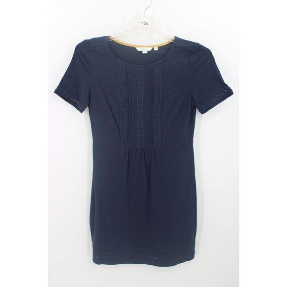 BODEN NAVY BLUE SHORT SLEEVE SIZE 6 DRESS LACE INLETS JO437 - Picture 1 of 8